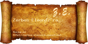 Zerbes Eleonóra névjegykártya
