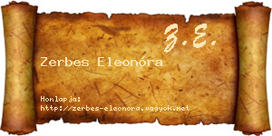 Zerbes Eleonóra névjegykártya